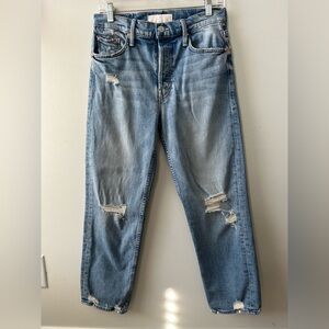 Mother Tomcat High Rise Distressed Jeans size 28 Confession Wash